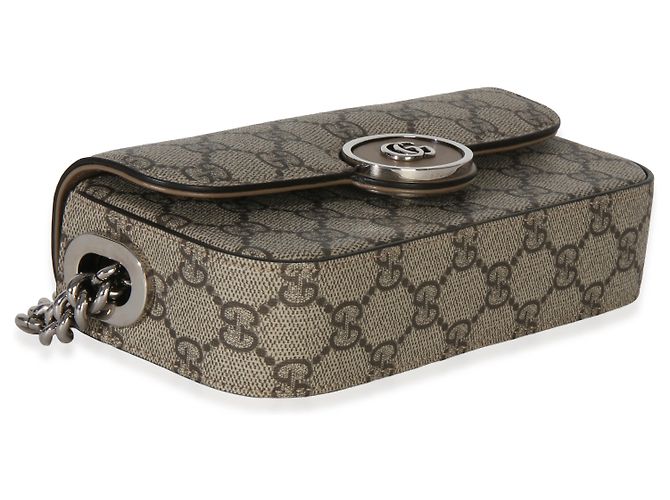 Borsa a mano e a tracolla Senna Petite GG in tela GG Supreme ebano e beige Gucci Marrone - vista 7