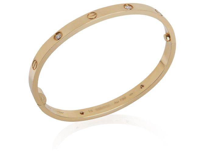 Bracciale Love Cartier in oro giallo e diamanti, modello Medium - vista 5