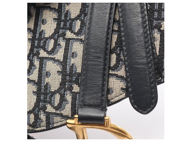 Christian Dior Dior Saddle Bag Flat Belt Pouch Beige Blu navy - vista 7