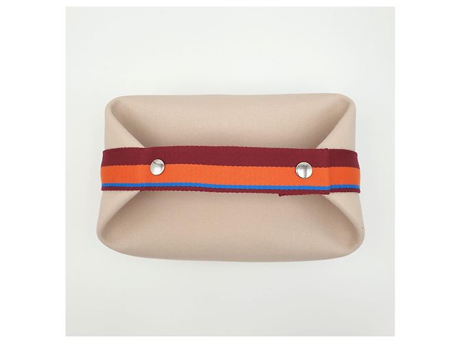 Hermès Pochette Bride-a-Brac H Pavillon GM Marrone Beige Arancione Bianco sporco - vista 4