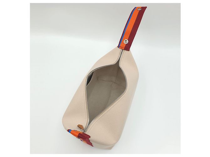 Hermès Pochette Bride-a-Brac H Pavillon GM Marrone Beige Arancione Bianco sporco - vista 8