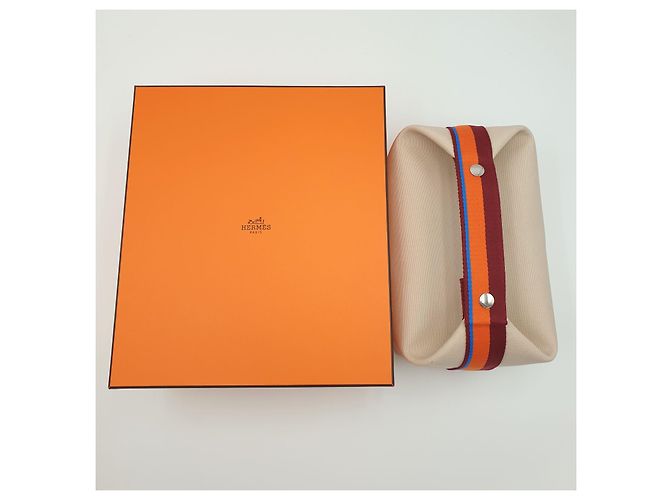 Hermès Pochette Bride-a-Brac H Pavillon GM Marrone Beige Arancione Bianco sporco - vista 9