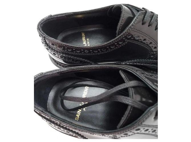 Scarpe Oxford Saint Laurent in pelle nera Nero - vista 5