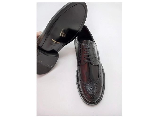 Scarpe Oxford Saint Laurent in pelle nera Nero - vista 9