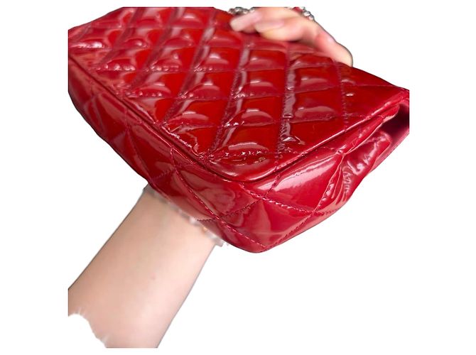Borsa Chanel Classic Flap in vernice rossa Rosso - vista 11