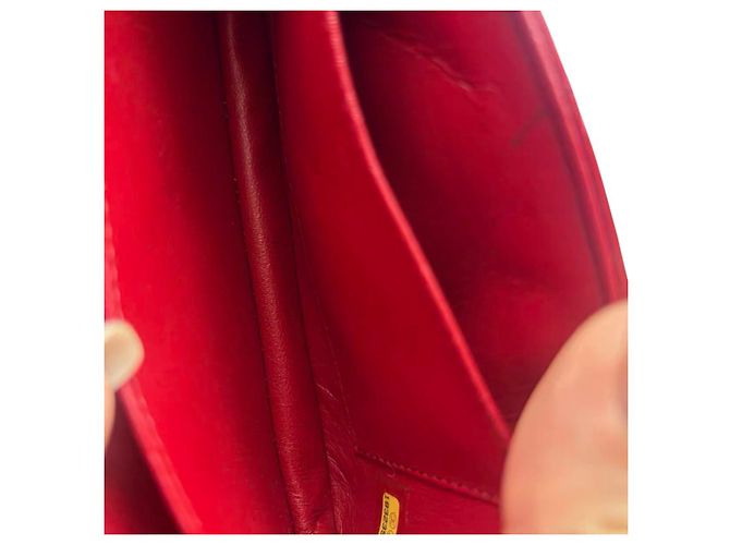 Borsa Chanel Classic Flap in vernice rossa Rosso - vista 15