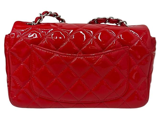 Borsa Chanel Classic Flap in vernice rossa Rosso - vista 5