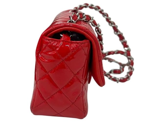 Borsa Chanel Classic Flap in vernice rossa Rosso - vista 6