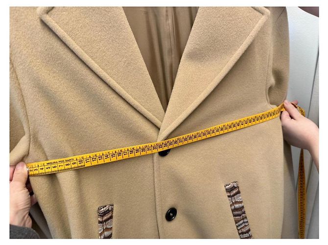 Missoni camel wool coat, knitted wool decorative pattern on collar and pockets Multiple colors - view 6