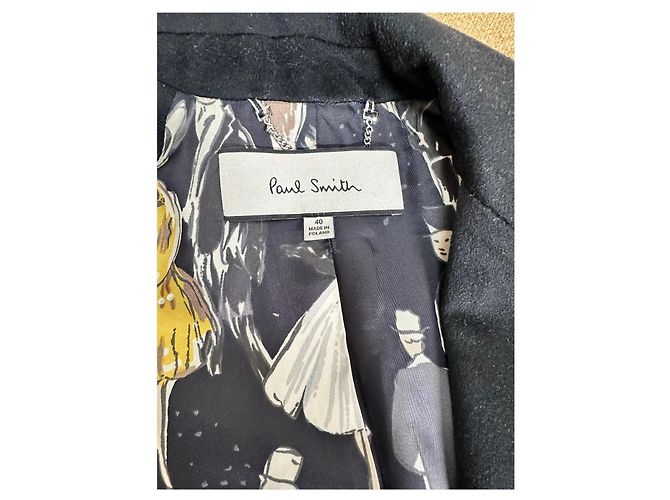 Abrigo largo negro Paul Smith con estampado Café Greco Multicolor - vista 3