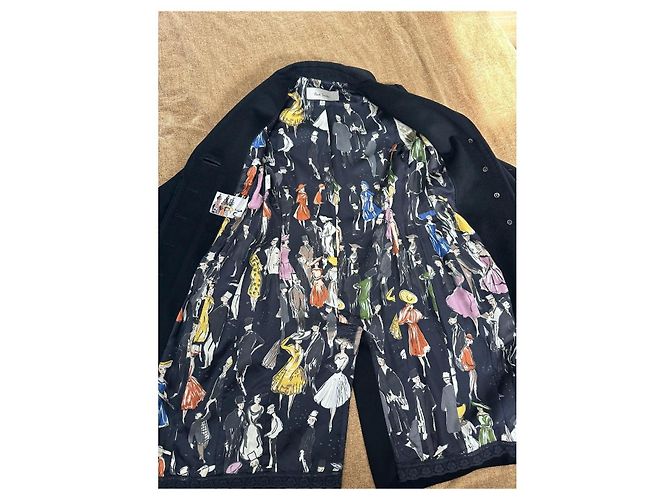 Abrigo largo negro Paul Smith con estampado Café Greco Multicolor - vista 4