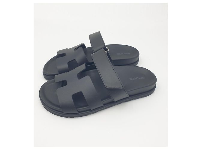 Hermès Sandalo in pelle Chypre, nero, Calfskin, 36 - vista 5