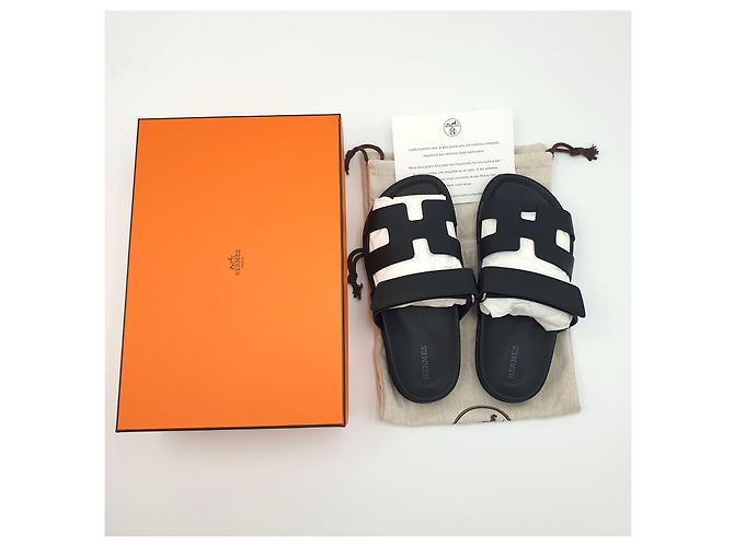 Hermès Sandalo in pelle Chypre, nero, Calfskin, 36 - vista 6