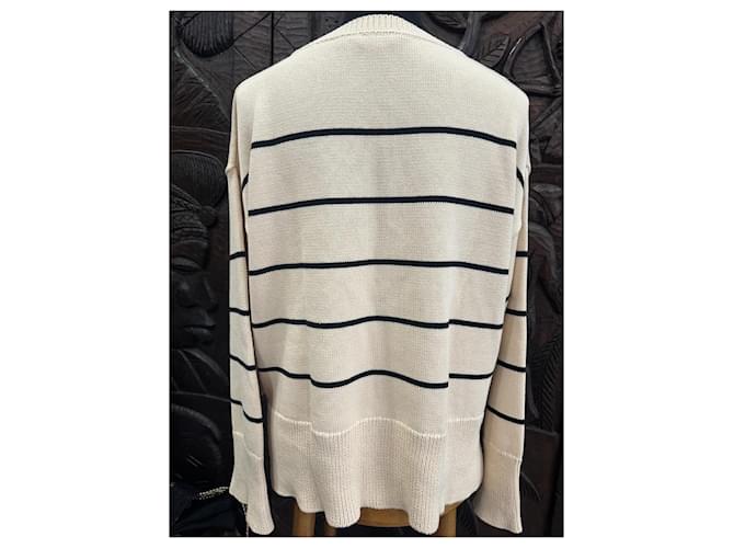 Autre Marque Basic Apparel Jersey de algodón orgánico a rayas Negro Beige - vista 2