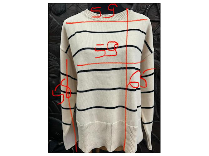 Autre Marque Basic Apparel Jersey de algodón orgánico a rayas Negro Beige - vista 3