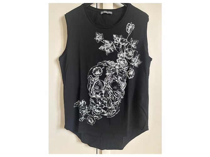 Alexander McQueen Top sin mangas estampado calavera negro - vista 6