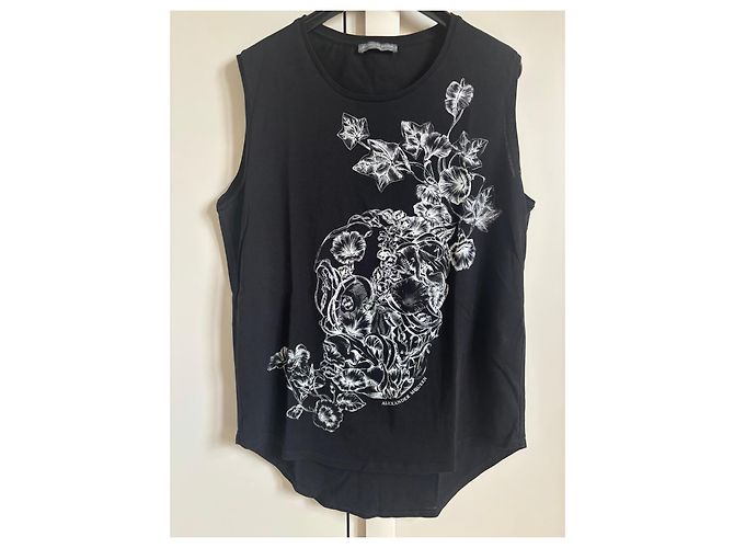 Alexander McQueen Top sin mangas estampado calavera negro - vista 7