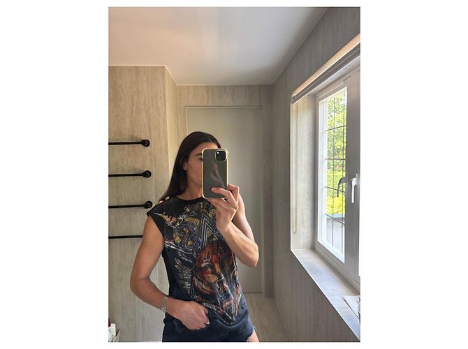 Balmain Camiseta con estampado de tigre desgastado Negro - vista 4