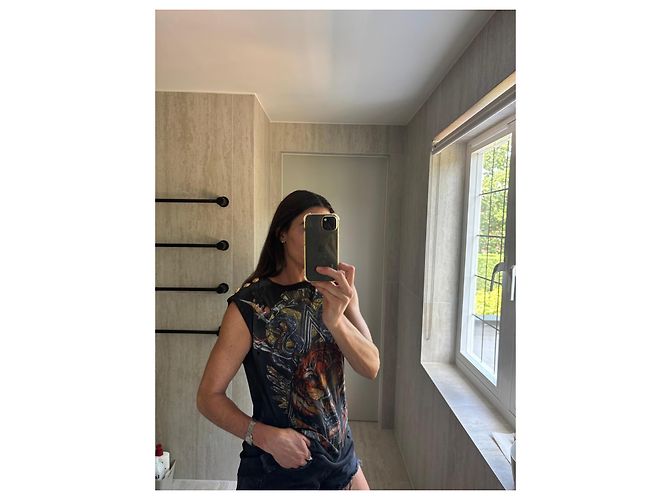Balmain Camiseta con estampado de tigre desgastado Negro - vista 6