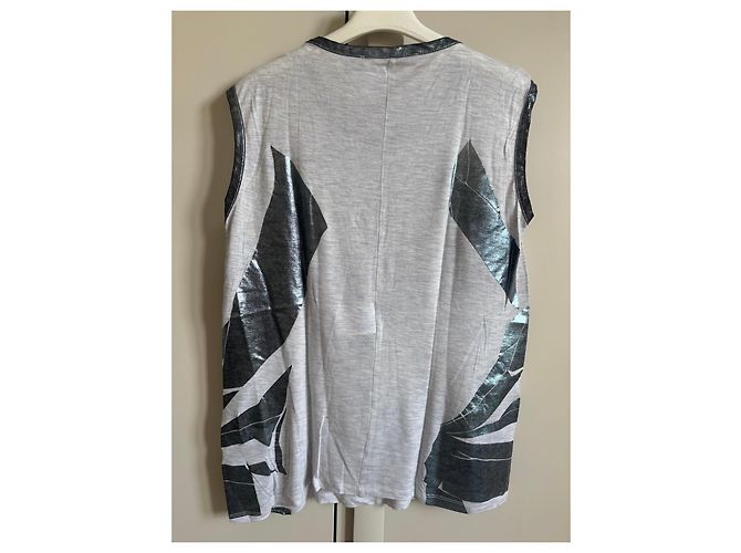 Balenciaga T Top Sin Mangas Estampado Metálico - vista 4