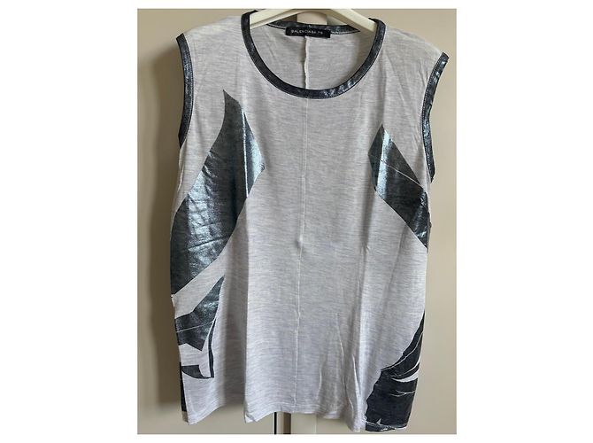 Balenciaga T Top Sin Mangas Estampado Metálico - vista 5