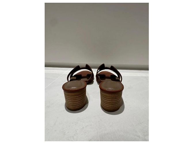 Hermès Sandalias H Cuero Marrón Castaño - vista 5