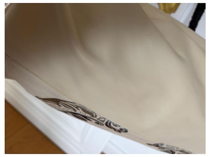 Borsa a mano in pelle Roberto Cavalli beige - vista 10
