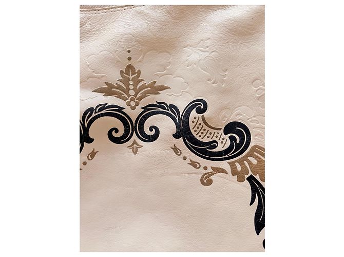 Borsa a mano in pelle Roberto Cavalli beige - vista 18