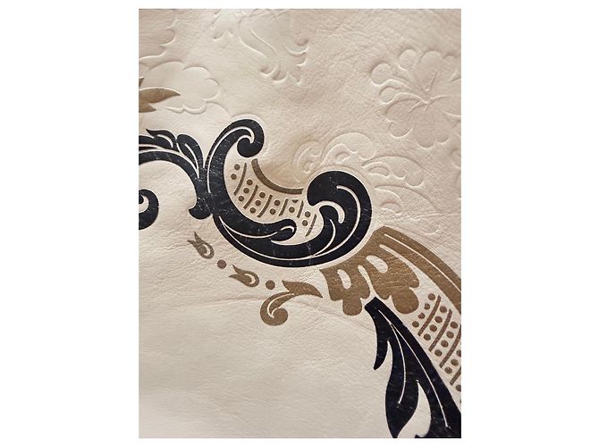 Borsa a mano in pelle Roberto Cavalli beige - vista 19