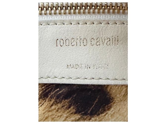 Borsa a mano in pelle Roberto Cavalli beige - vista 2