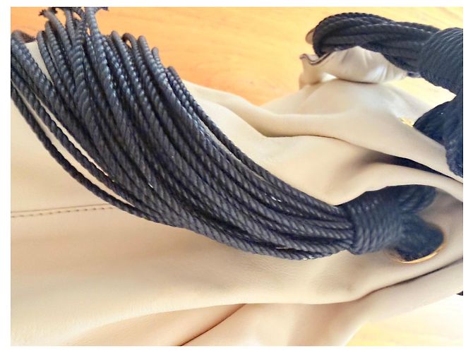 Borsa a mano in pelle Roberto Cavalli beige - vista 20