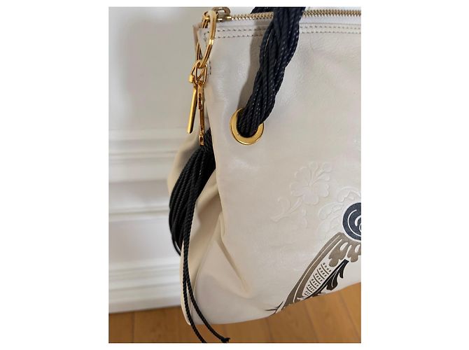 Borsa a mano in pelle Roberto Cavalli beige - vista 3