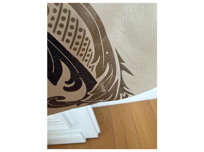 Borsa a mano in pelle Roberto Cavalli beige - vista 4