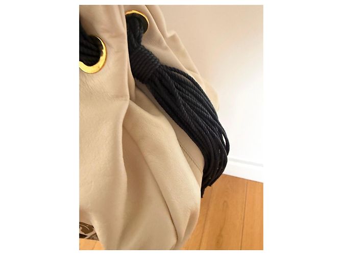 Borsa a mano in pelle Roberto Cavalli beige - vista 7