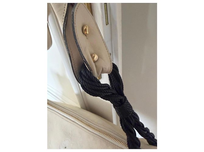 Borsa a mano in pelle Roberto Cavalli beige - vista 8