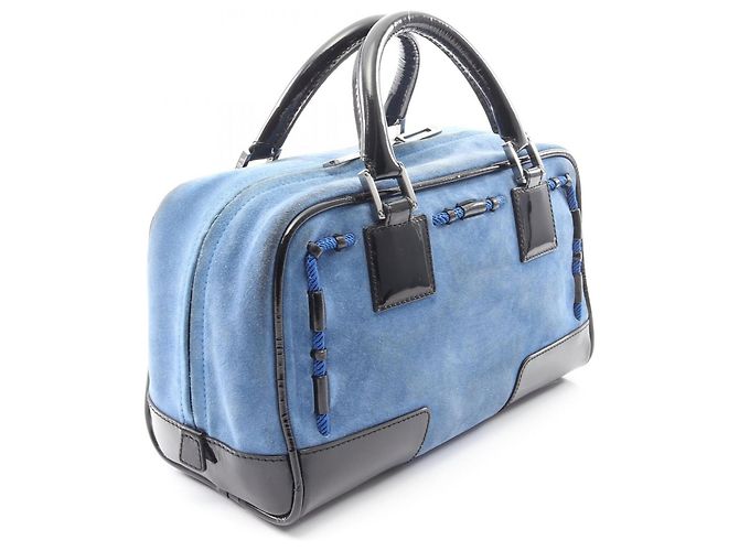 Borsa Loewe Amazona 28 Nero Blu - vista 2