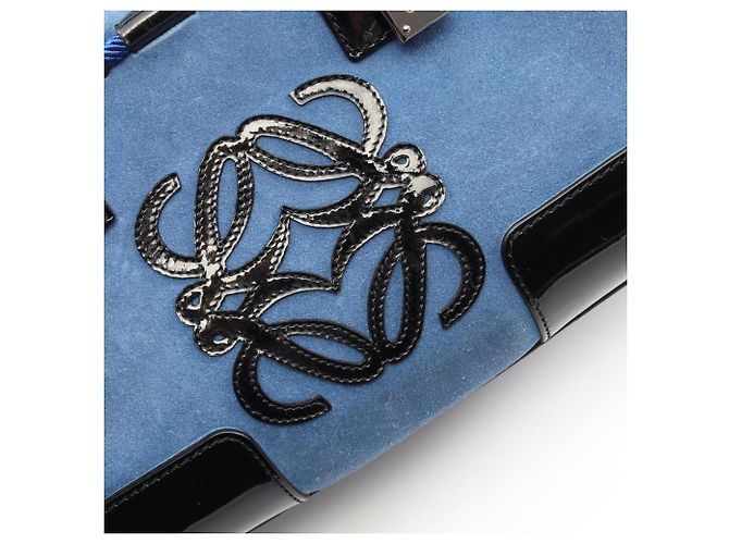 Borsa Loewe Amazona 28 Nero Blu - vista 8