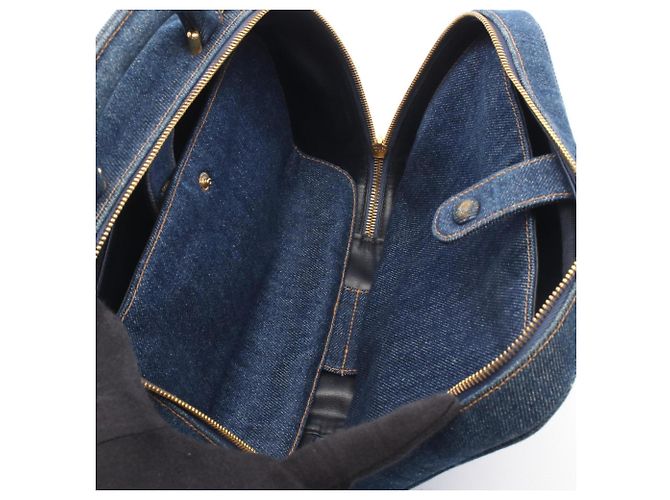Vanity Borsa 2-Way Chanel Coco Mark in denim blu navy - vista 3