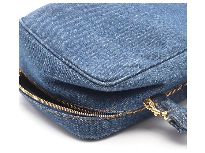 Vanity Borsa 2-Way Chanel Coco Mark in denim blu navy - vista 9