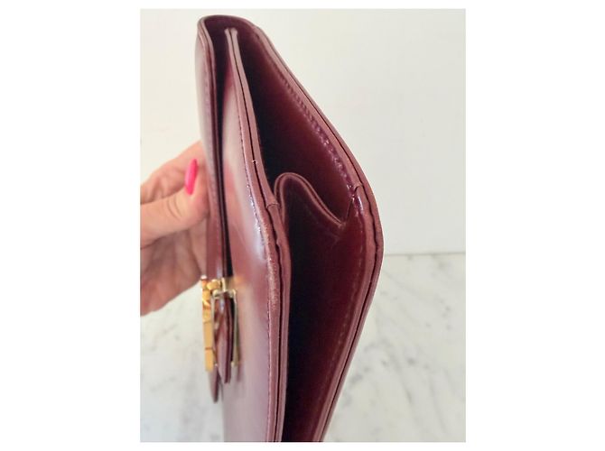 Gucci Clutch in Pelle Bordeaux Bordò - vista 10