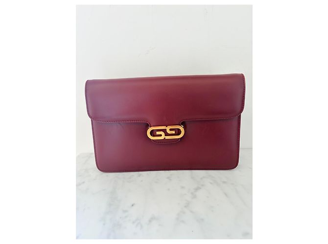 Gucci Clutch in Pelle Bordeaux Bordò - vista 11