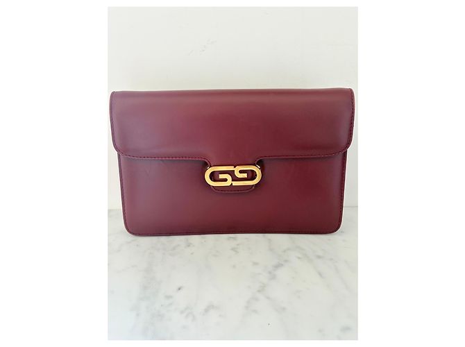 Gucci Clutch in Pelle Bordeaux Bordò - vista 12