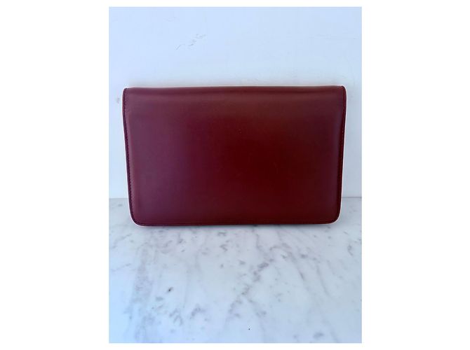 Gucci Clutch in Pelle Bordeaux Bordò - vista 8
