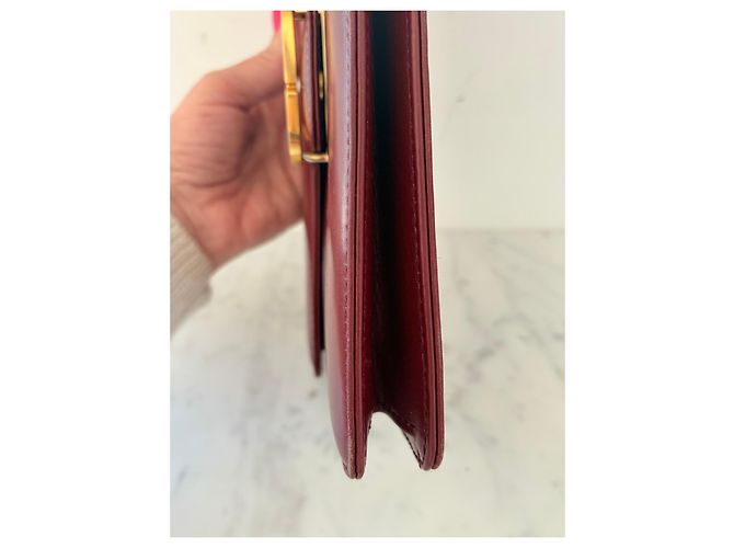Gucci Clutch in Pelle Bordeaux Bordò - vista 9