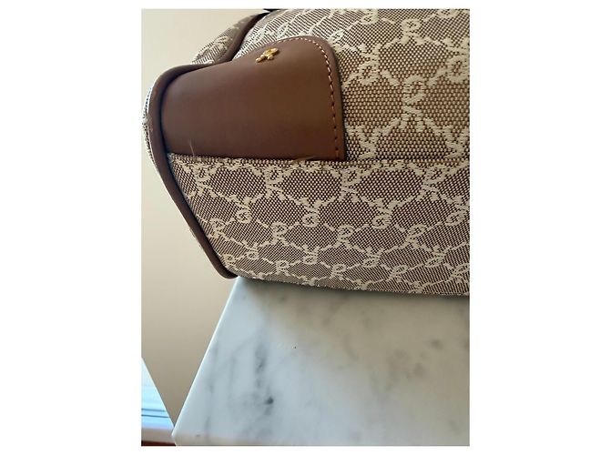 Roberta di Camerino Monogram Canvas Handtasche Braun Beige - Ansicht 11