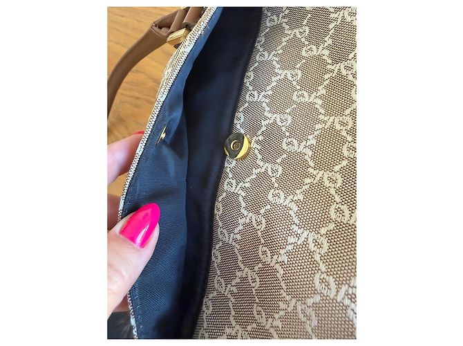 Roberta di Camerino Monogram Canvas Handtasche Braun Beige - Ansicht 15