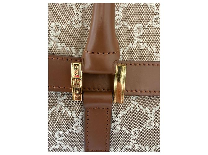 Roberta di Camerino Monogram Canvas Handtasche Braun Beige - Ansicht 4