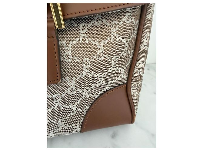 Roberta di Camerino Monogram Canvas Handtasche Braun Beige - Ansicht 6
