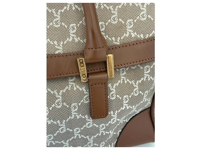Roberta di Camerino Monogram Canvas Handtasche Braun Beige - Ansicht 7