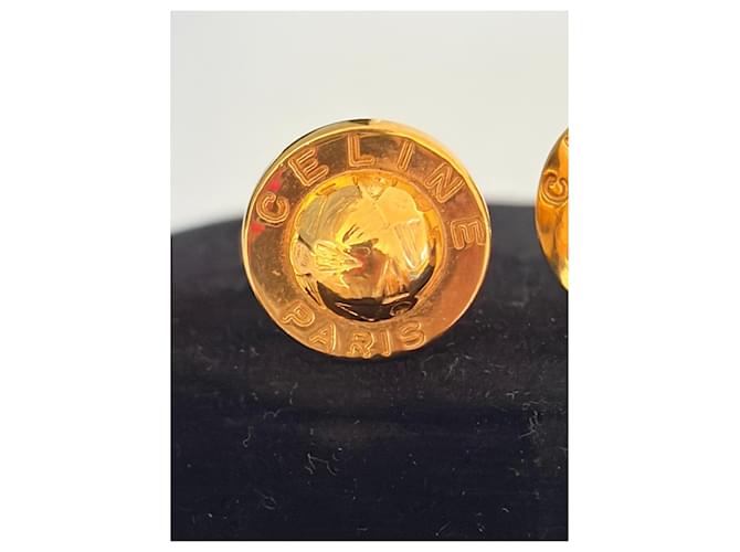 Gemelli Céline Logo in metallo dorato D'oro - vista 3